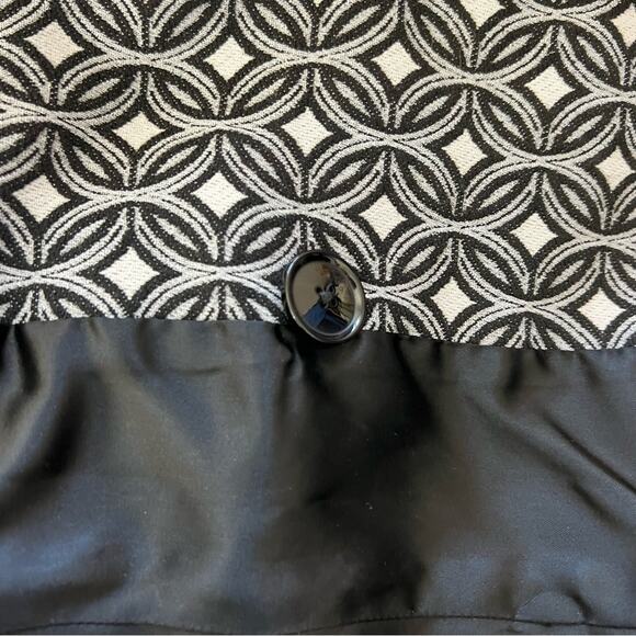 Sofia Cashmere Wool Blend Gray Black Geometric Double Breasted Coat Size Large - Picture 12 of 14